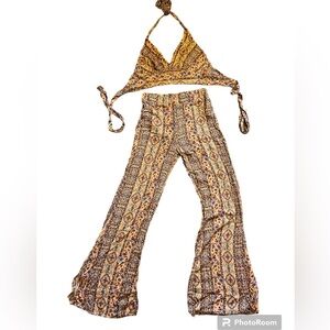 Timing Paisley Halter Top And Pants set NWT